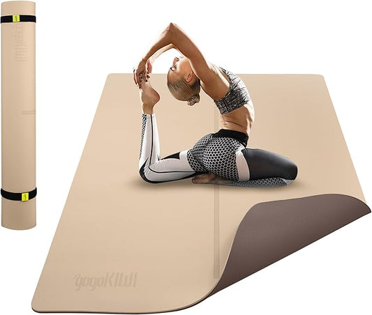Gogokiwi Large Yoga Mat (6'x4') – 1/4" & 1/2" Thick Exercise Mats for Home Workout, Extra Wide Workout Mats for Home Gym, Yoga, Pilates, Stretching, Floor & More