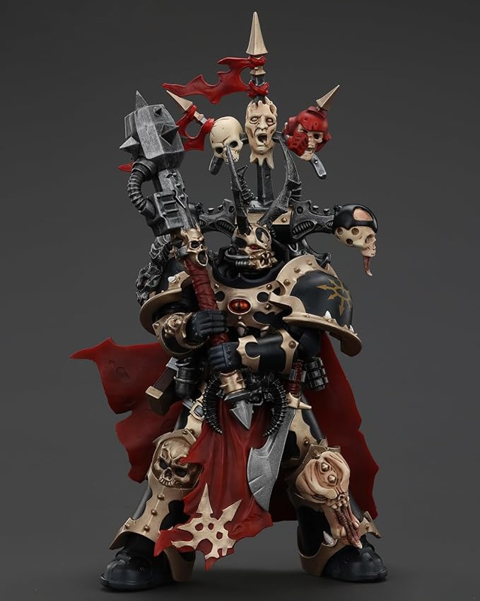JoyToy Warhammer 40K Genuine License 1:18 Action Figure, Chaos Space Marines Black Legion Chosen Champion with Bolter and Power Maul, 4.96 inch Collectible Action Figures Sets