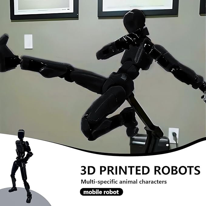 Titan 13 Action Figure, Action Figures, Titan 13 Action Figure 3D Printed Robot Multi-Jointed Movable, Desktop Decorations for Game Lovers, Easter Basket Stuffers（Black）