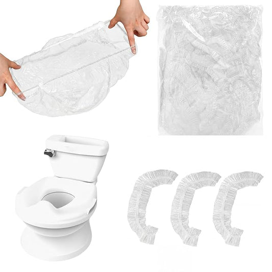 Dunzoom 400 Pcs Potty Liners with Elastic Portable Potty Training Bags Disposable Refill Toilet Seat Cover Leakproof and Easy to Clean Fits Summer Most Portable Toilets Travel Potties 18" x 8"