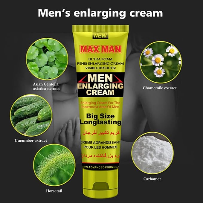 Men's Massage Cream Penis Becomes Longer Thicker Enhancement Men Energy for Care Delay Performance Boost Strength (50g) (Yellow)