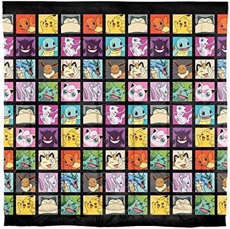Northwest Pokemon Full Sized Bed in a Bag Set, Anime Kids Bedding, Boys and Girls Blankets Kanto Favorites