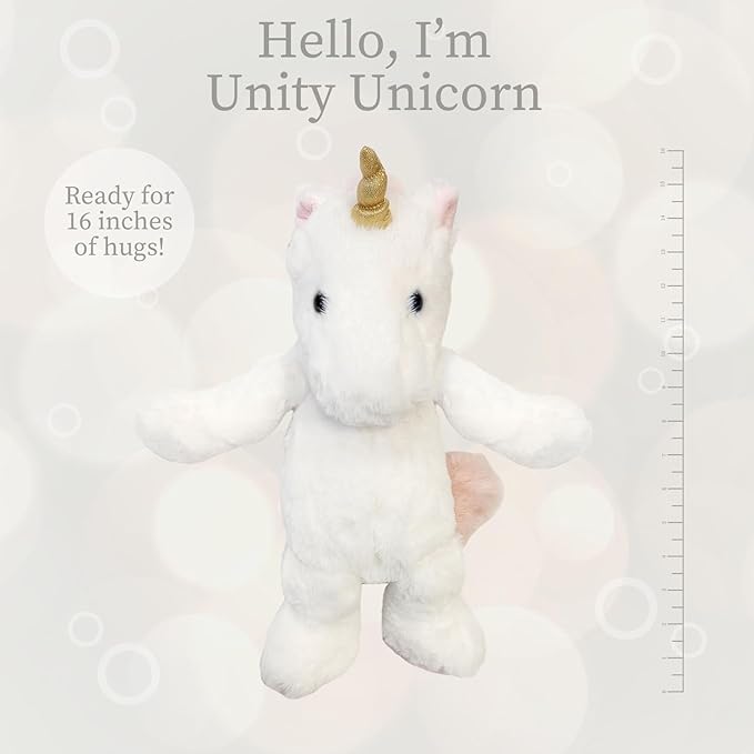 World's Softest Plush Unity Unicorn, Off White, Lushee, Large, 16" Stuffed Animal for Baby, Toddler, Kids, Adults - Soft, Huggable Unicorn- Adorable Toy Made from Kid-Friendly, Quality Materials