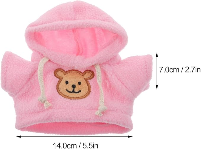 Toyvian 2pcs Small Plush Bear Doll Costume Stuffed Animal Outfit Girl Boy Plush Doll Hooded Sweater Clothes Cute Stuffed Animal Outfit Clothing for 6-8 Inch Stuffed Bears