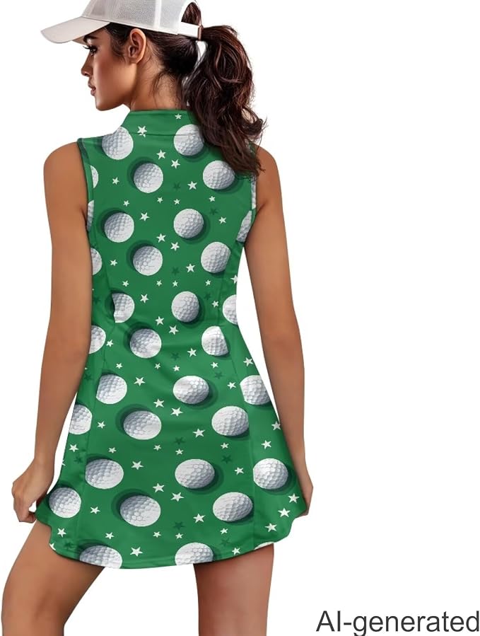 Golf Dress Tennis Dresses for Women with Built in Shorts and Pockets Sleeveless Athletic Dress Workout Dress