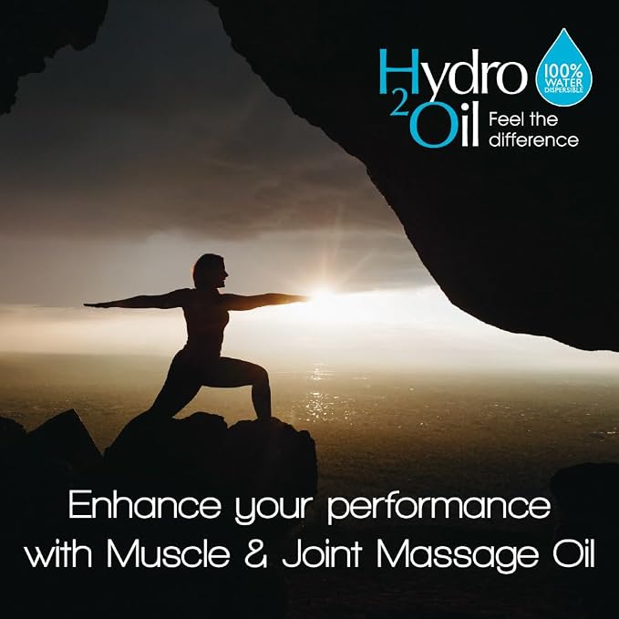 Hydro 2 Oil Muscle and Joint Massage Oil 33.8 fl oz - Water Dispersible Formula with penetrating Essential Oils for Aching Muscles
