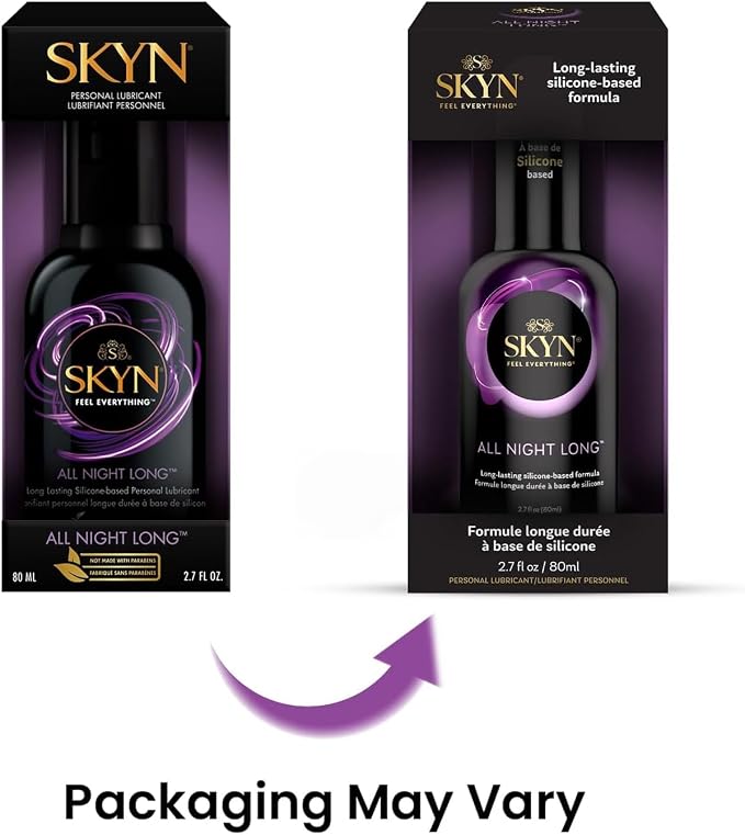 SKYN All Night Long Silicone-Based, Long Lasting Lube (2.7 oz) for Men, Women and Couples, Safe with Latex and Non-Latex Condoms