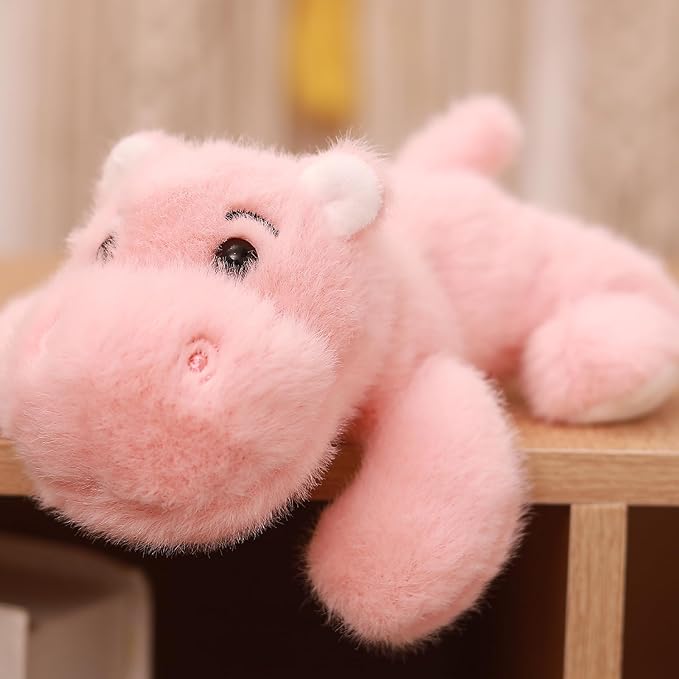 Hippo Stuffed Animal Plush Cute Hippo Plush Toy Ultra Soft Hippo Gifts for Kids Girls Boys 7.8in