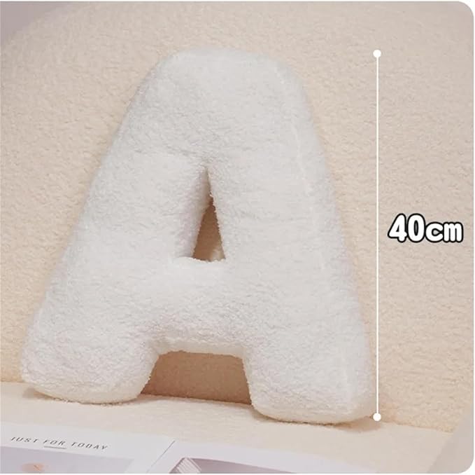 MOJUN Letter Plush Pillow, Soft Sofa Cushion Nursery Decor Kids Room Throw Pillow Cute A to Z Initial Letter Pillow Alphabet Cushion for Sofa Couch Living Room Bed Car Decoration, E