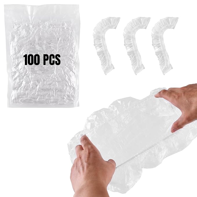 100 PCS Potty Chair Liners with Elastic, Disposable Portable Potty Training Bags, Clear Potty Refill Liners, Toilet Seat Cover 17x8 Inches