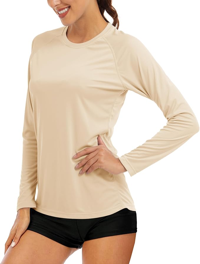 MAGCOMSEN Women's Long Sleeve Shirts UPF 50+ Sun Protection Shirts for Hiking Fishing Workout Rash Guard