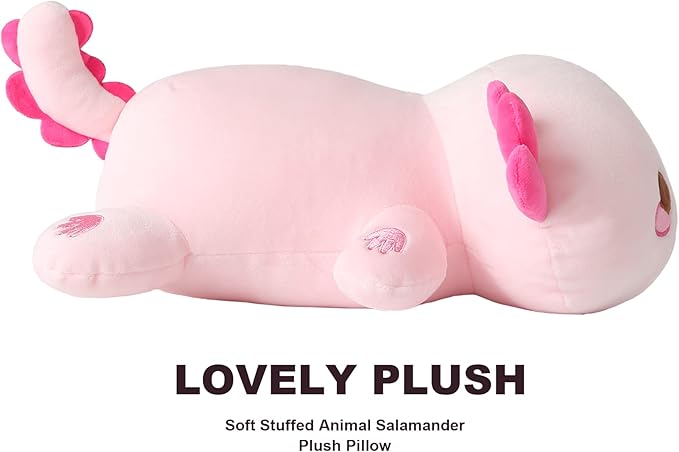 Onsoyours Cute Axolotl Plush, 19" Soft Large Stuffed Animal Salamander Big Plush Pillow, Kawaii Plushie Toy for Kids (Pink Axolotl A, 19")