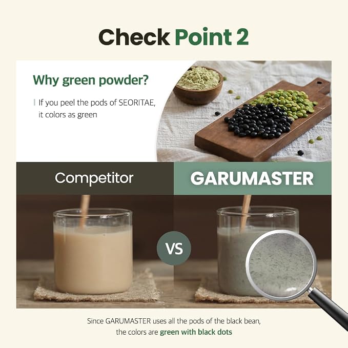 Kim’s Table Korean Black Bean with Green Kernels Soy bean Powder –17.6 oz (500g) Vegan, Dairy-Free, Non-GMO, Plant-Based Protein, Korean diet food Unsweetened Superfood 마시는 서리태 두유