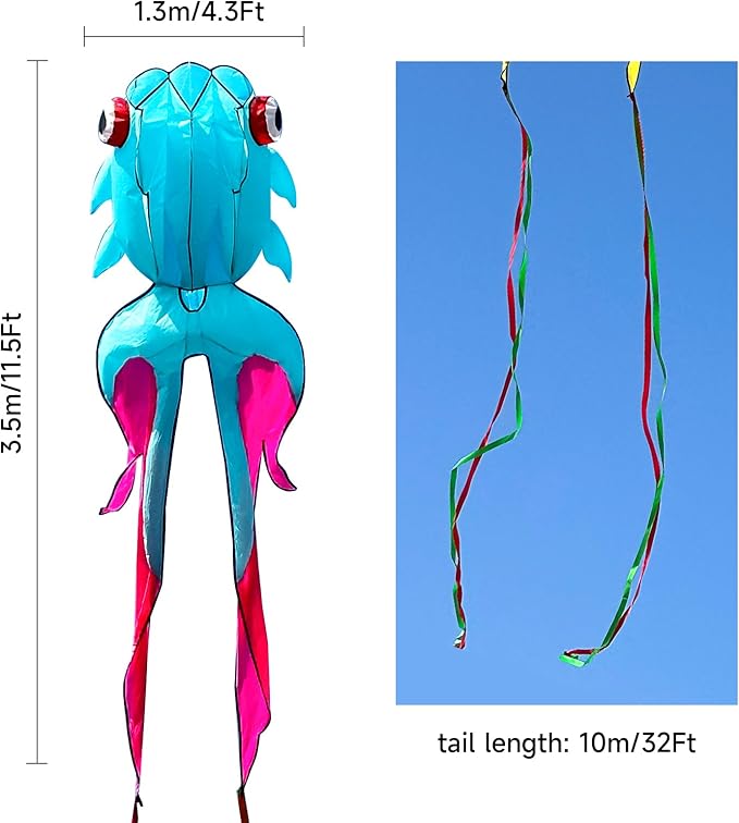 43ft Large Kites for Adults,3D Goldfish Frameless Soft Umbrella Giant Flying Kites,Easy to Fly with 330Ft Kite String in Beach and Amusement Parks-Ages 12+