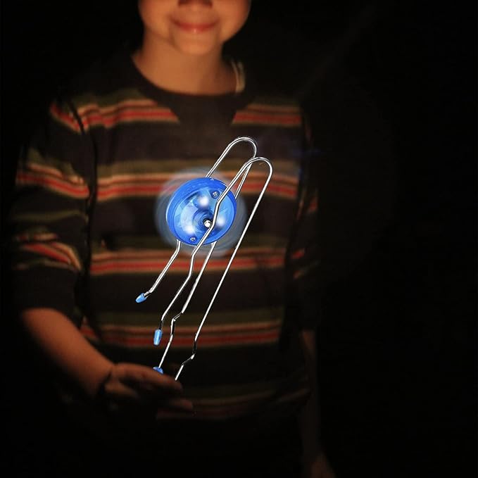 Jishi Retro Magic Rail Twirler 3Pcs Light Up Glow Magnetic Gyro Wheel, Kids Classic Vintage Trick Yoyo Sensory Fidget Toys, Cool Unique Nostalgia Gifts Fun Stocking Stuffers for 3+ Year Old Boys Girls
