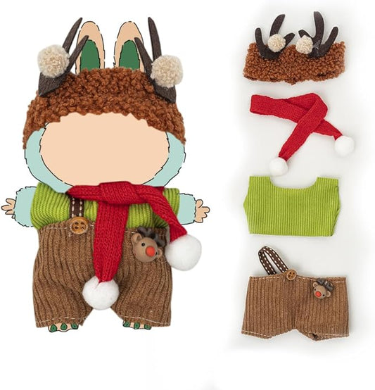 Clothes for 17cm Dolls(NO Doll) Outfit with Accessories Suit Cute Stylish Dress Up Set Milu Deer Christmas