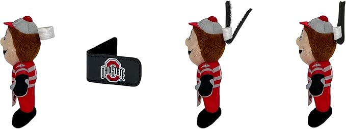 Bobbi-Dobbiez Attachable Plushie Ohio State University Brutus Mascot – Attaches to Backpacks, Bags, Shoes, Water Bottles, and More