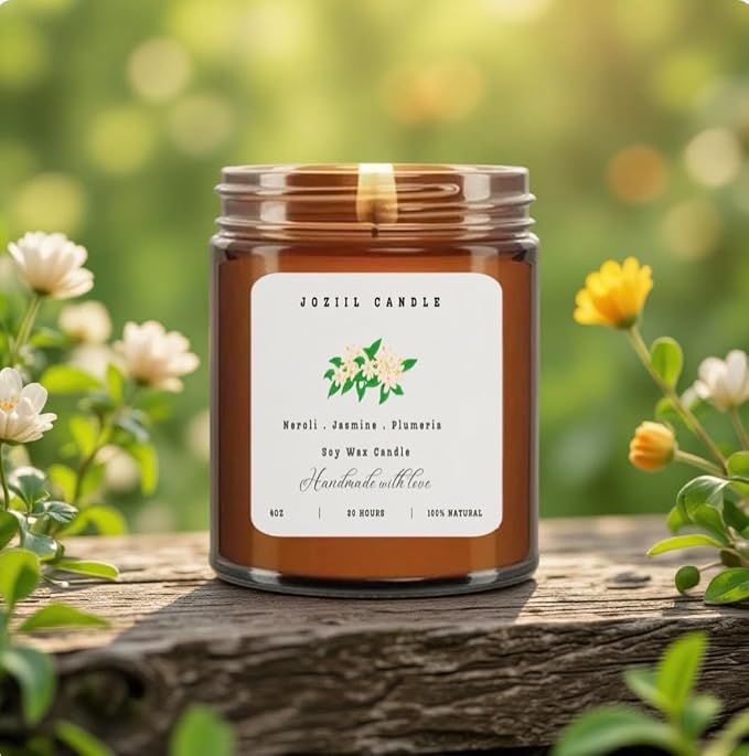 4 Pack Candles for Home Scented Aromatherapy Candle Gift Set for Women Soy Wax Long Lasting Amber Jar Candles Gift for Birthday Mother's Thanksgiving Day Present and Christmas Handmade in USA