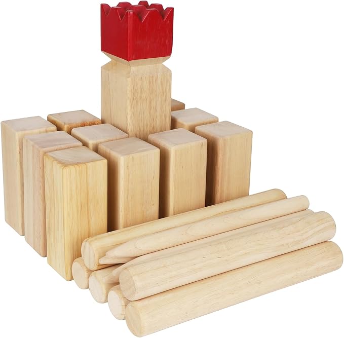 Juegoal Kubb Game Set Backyard Game Set Outdoor Tossing Game Set with Carrying Bag