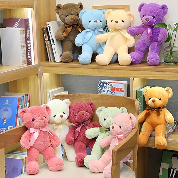 Teddy Bear Stuffed Animal, 12inch Teddy Bear Plush Toy, Birthday Valentine's Day Xmas Gifts for Kids Boys Girls Friends (A-Pink)