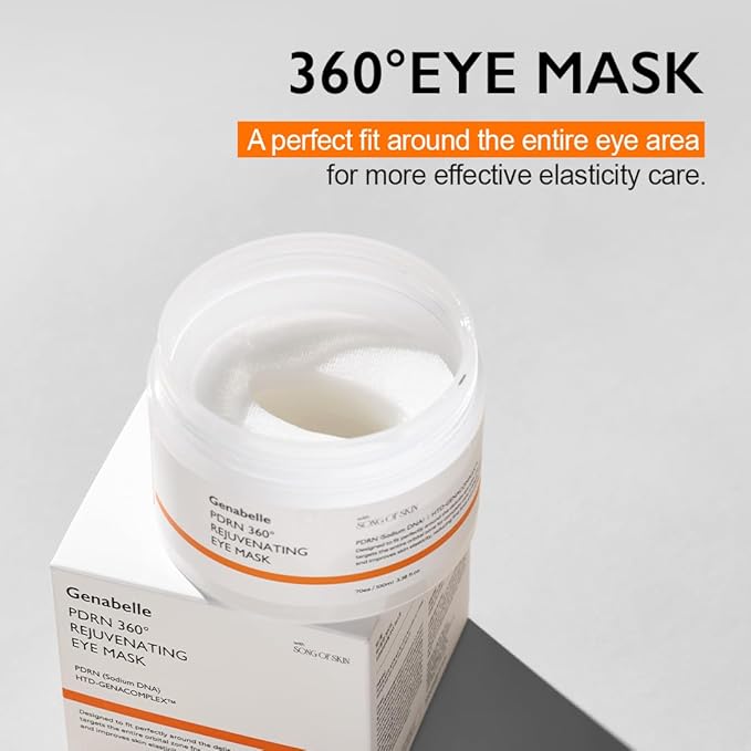 Genabelle PDRN 360° Rejuvenating Eye Mask – Full Eye Area Eye Patches for Hydration, Firming & Elasticity with PDRN & Peptides – Targets Dark Circles, Puffiness & Fine Lines – 3.38 fl oz.