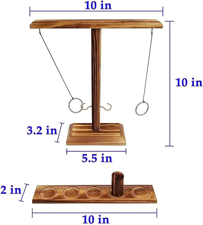 Hook and Ring Toss Game for Adults Party Games Wider & Longer Latest Verison - Rectangle
