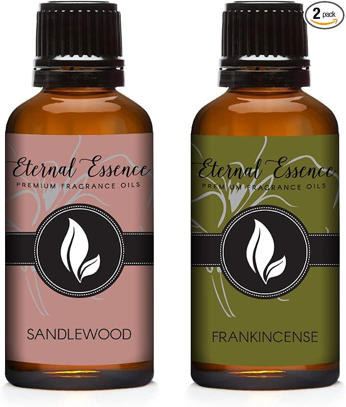 Eternal Essence Oils 2 Pack 30ml Premium Fragrance Oil - Sandalwood & Frankincense - for Candle, Soap Making, Aromatherapy, Diffusers, Home Care, & Humidifiers
