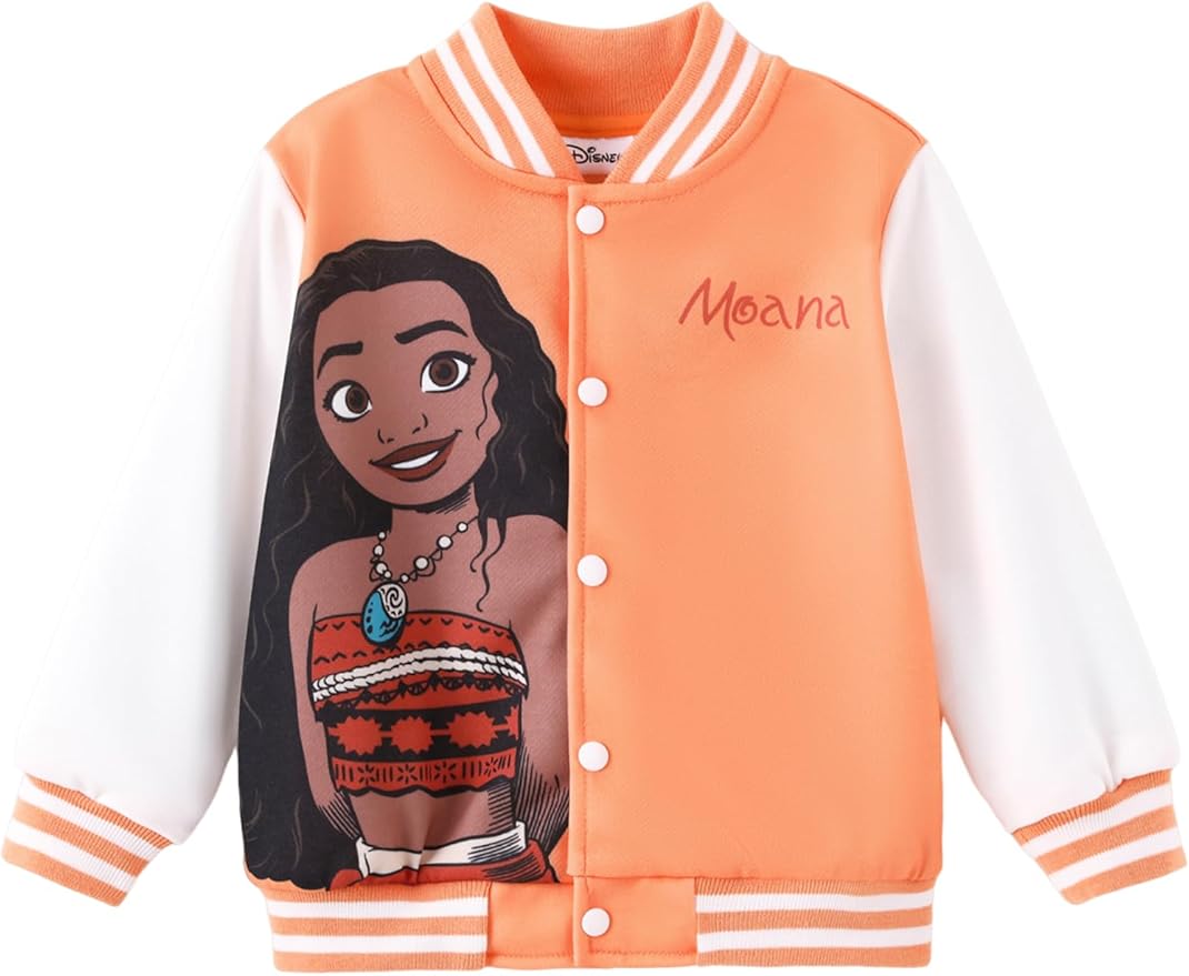 Disney Minnie Mickey Stitch Princess Frozen Marvel Jacket Lightweight Coat Button up Color Block Sweatshirt Sizes 2-14 Years