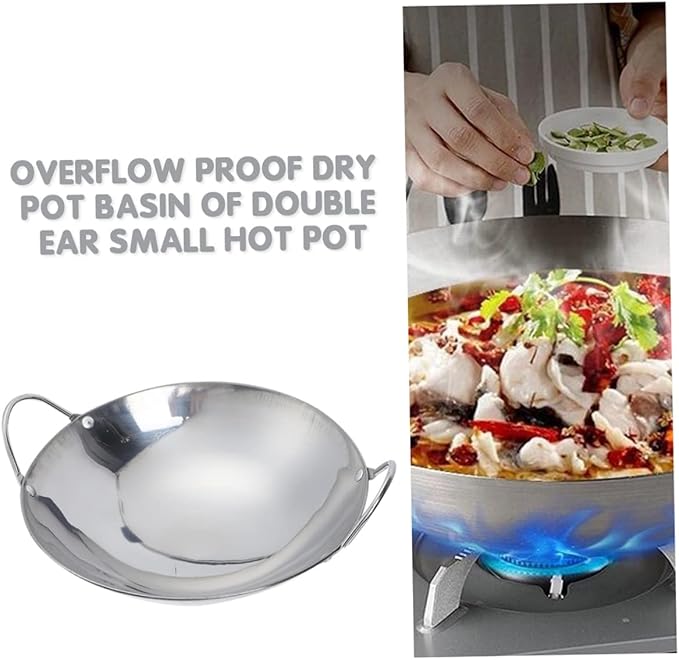 BESPORTBLE 2pcs Stainless Steel Stir-fry Pans Removable Handle Cookware Korean Pot Ramen Pot Easy Clean Kitchen Cooking Tool