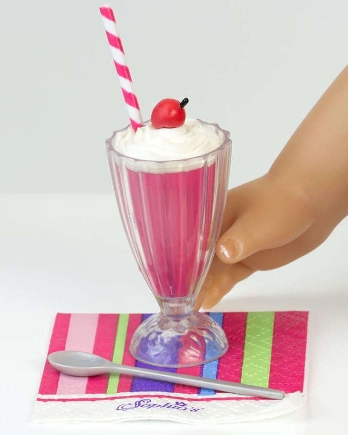 Sophia's 27 Piece Sweet Treats & Soda Fountain Accessories Set with Pretend Drinks and Realistic Desserts for 18" Dolls, Multicolor