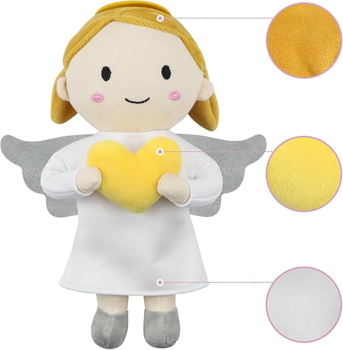 free-space Angel Plush Doll Boy/Girl Baptism Gifts Guardian Angel Doll Toy (Girl)