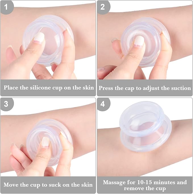 Syhood 16 Pcs 4 Sizes Cupping Therapy Set Silicone Cupping Massage Cups Professional Therapy Studio and Household Set for Cellulite Reduction Body Myofascial Muscle Nerve Joint Pain