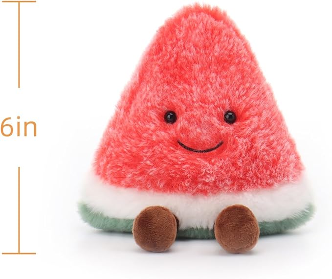 Apricot Lamb Toys Food Plushies Plush Fresh Watermelon Stuffed Fruit Soft Cuddly Perfect for Child