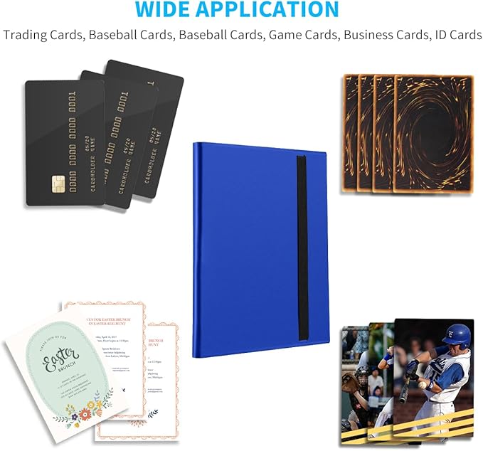 Card Binder, Upgraded 9 Pockets Trading Card Collection Binder for Cards, 360 Card Book Holder Album for Yugioh, MTG, TCG, Magic, Sports Cards - Blue
