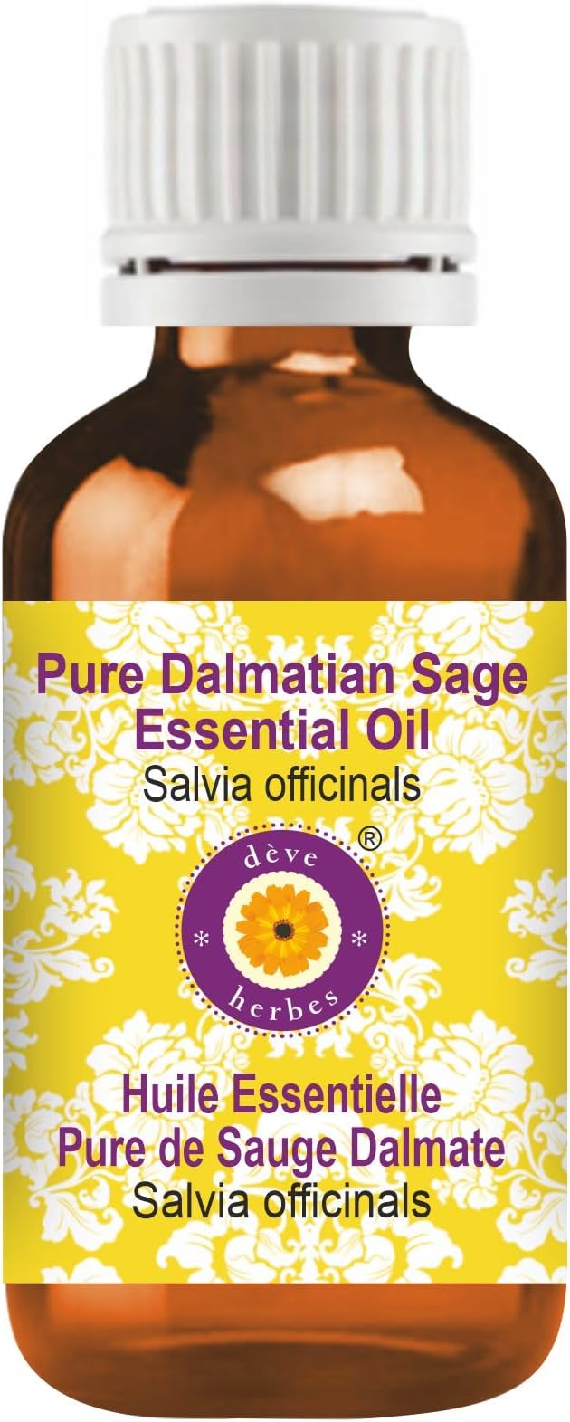 Deve Herbes Pure Dalmatian Sage Essential Oil (Salvia officinals) Steam Distilled 30ml (1 oz)