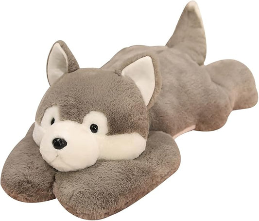 Weighted Stuffed Husky Plush Toy, Cute Huskies Weighted Plush Animals Throw Pillow Gifts for Boys Girls, 11.8 inch