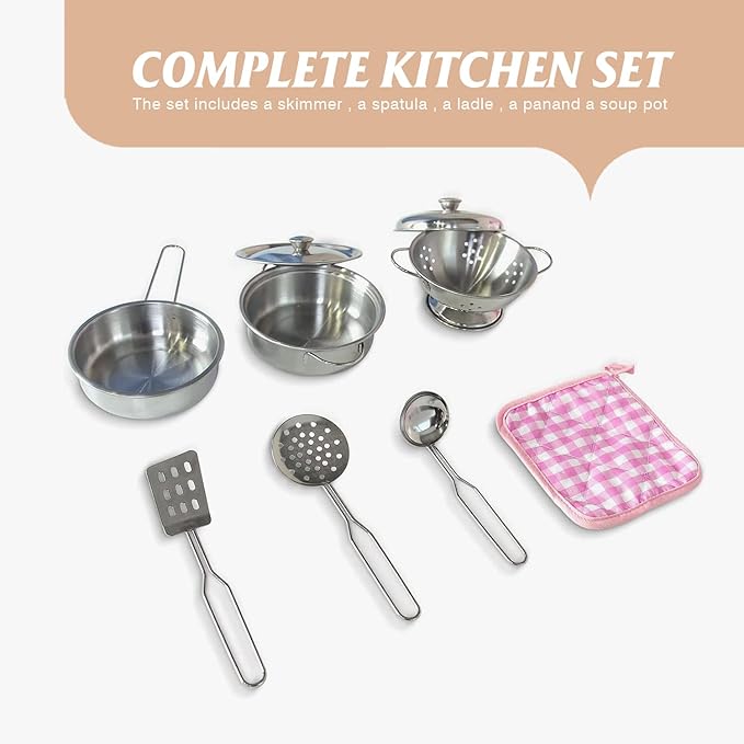 TaoHFE Play Kitchen, Pink Kids Kitchen Set for Girls Kitchen Set for Kids Ages 6-8 Gift Toddler Kitchen Set for Kid Age 3+ Kitchen Playset with Lights & Sounds Wooden Toy Kitchen Playset Gift