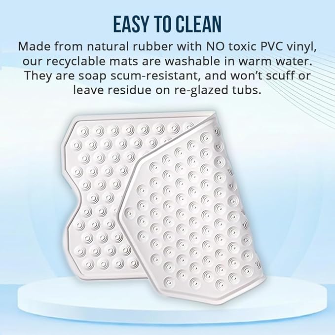 The Original Refinished Bathtub Mat - No Suction Cup Bath Mat, Designed for Textured and Refinished Bathtubs Made of Rubber Not Cheap Plastic, Great for Children and Elderly (Pink)