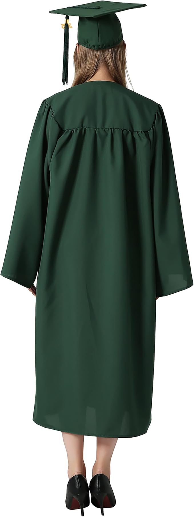 GraduationMall Matte Graduation Gown Cap Tassel Set 2025 for High School and Bachelor