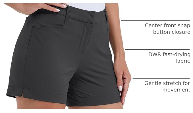 Willit Women's 4.5" Golf Shorts Quick Dry Outdoor Causal Shorts with Pockets Water Resistant