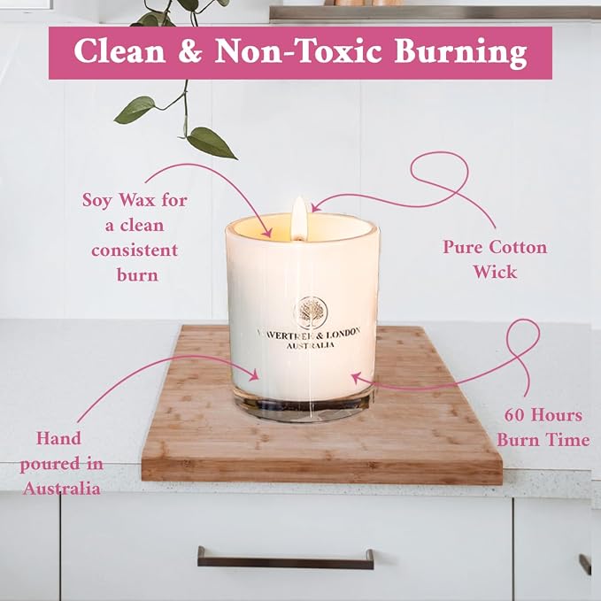 Wavertree & London Organic Flower Market Scent Soy Wax Candle | Non Toxic 100% Cotton Wick Triple Scented Pure Natural Soy Wax Candles, Hand Poured in Australia | 60 Hours Burning Time, 11.66 Oz