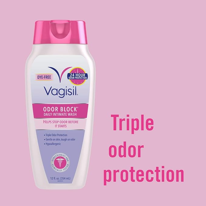 Vagisil Odor Block Multipack for Women, Daily Intimate wash, 20 Feminine Wipes, and Dry Wash Deodorant Spray - Gynecoligist Tested