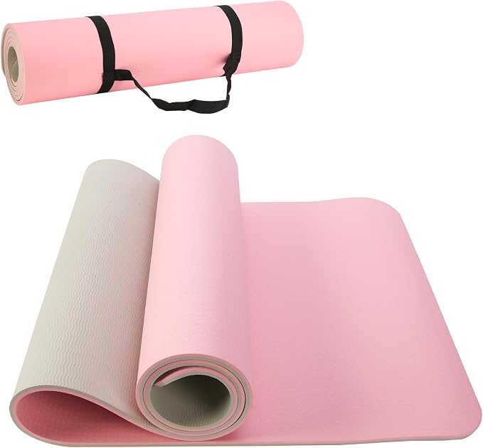 Thick and Wide Yoga Mat 72''x24''/35''(8mm/10mm) for Women and Men, Durable & Cushioned Yoga Mat with Carrying Strap for Pilates, Stretching and Home Workout