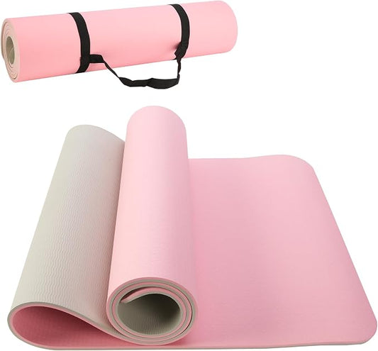 Thick and Wide Yoga Mat 72''x24''/35''(8mm/10mm) for Women and Men, Durable & Cushioned Yoga Mat with Carrying Strap for Pilates, Stretching and Home Workout
