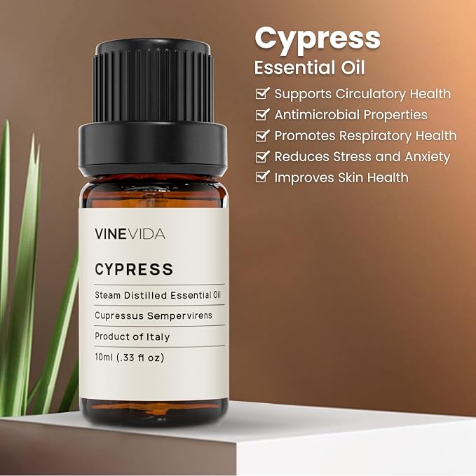 VINEVIDA Cypress Essential Oil 10 mL - Undiluted Candle Scent DIY Scents for Candlemaking Soap Making