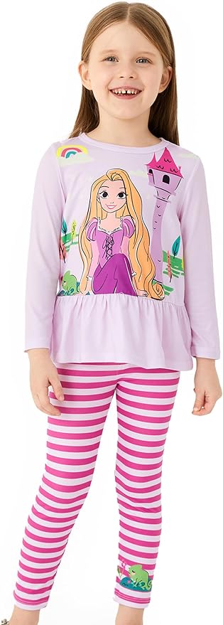 Disney Minnie Mouse Frozen Princess Marvel Toddler Girls Clothes Long Sleeve Sweatshirt + Leggings 2pcs Outfits Set 2-6Y