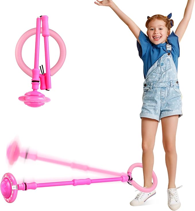 Skip Ball - Foldable Colorful Flash Wheel Indoor Outdoor Game Fitness Toys for Kids, Cool Kids Toys Christmas Birthday Gifts for Girls Boys Age 6 7 8 9 10+ Year Old