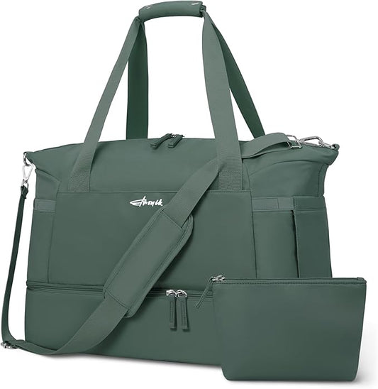Gym Bag for Women, Personal Item Travel Bag with Shoes Compartment, Weekender Overnight Duffel Bag with Wet Pocket, Carry On Bag for Women, Travel, Gym, Weekend