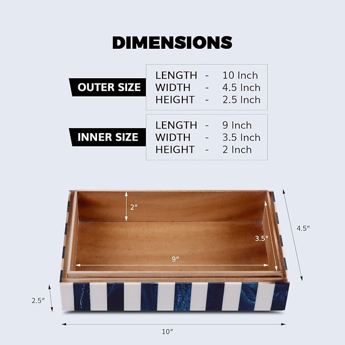 Handicrafts Home Decorative Storage Box 10x6 – Remote Organizer Box with Lid, Modern Decorative Keepsake Box, Boho Shelf Décor, Memory Box for Photos or Letters, Decorative Box for Table Décor