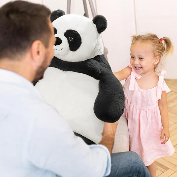 ARELUX 22in Large Panda Plush Stuffed Animal Hugging Pillow:Soft Giant Sleeping Body Warm Fluffy Pillow Adorable Chubby Panda Plushie Toy Creative for Friends Dormitory